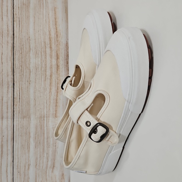 Vans Cream Canvas Slip-On Mary Jane Style 93 Shoe Sneaker 8.5 - Picture 6 of 13